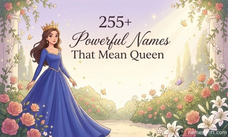 Powerful Names That Mean Queen featured image with elegant royal queen illustration