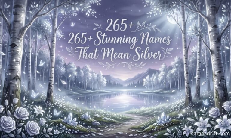 Stunning Names That Mean Silver feature image with glowing silver forest and moonlight.