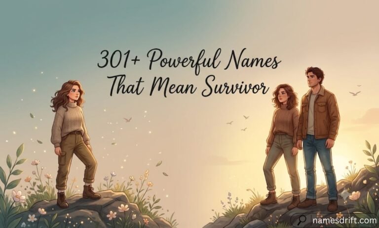 Powerful Names That Mean Survivor featured image with hopeful sunrise illustration