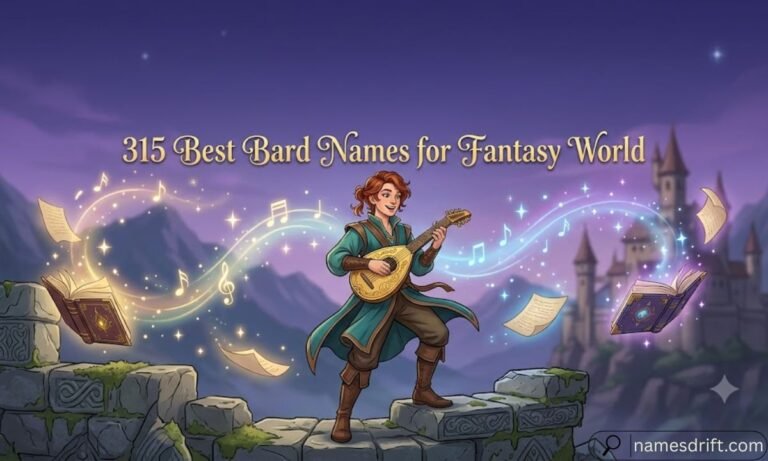 315 Best Bard Names for Fantasy World fantasy bard playing a magical lute