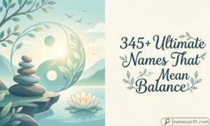 345+ Ultimate Names That Mean Balance featured image with peaceful balanced stones and nature.