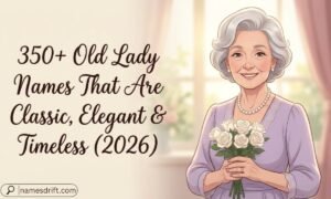 Classic old lady names featured image with an elegant elderly woman.