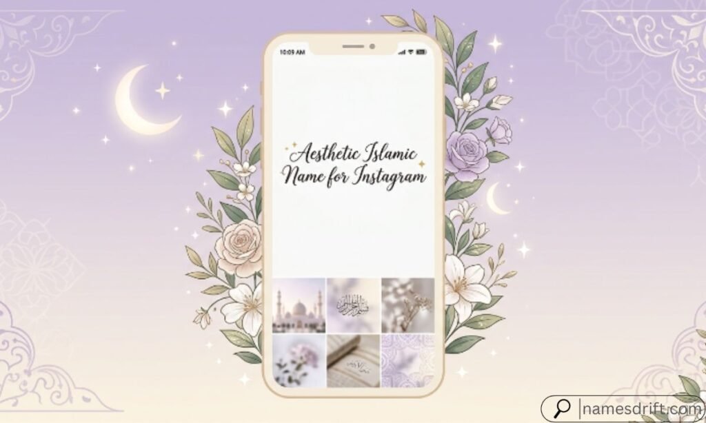 Dreamy illustration for aesthetic Islamic Instagram usernames.
