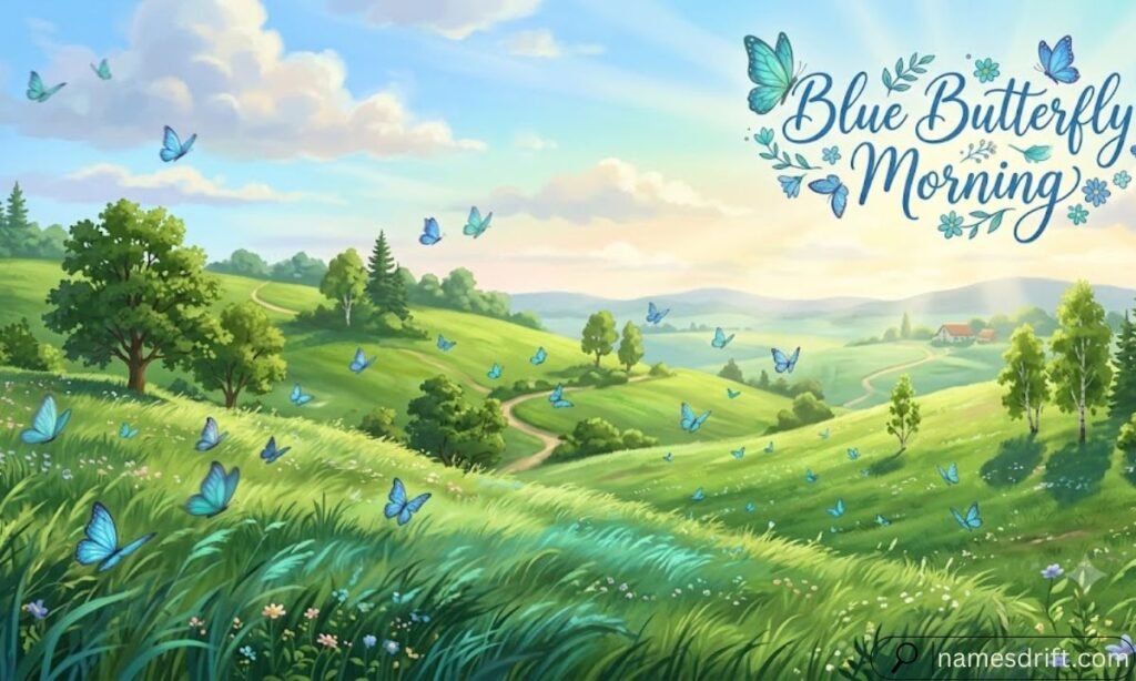 Boy names that mean butterfly themed illustration.