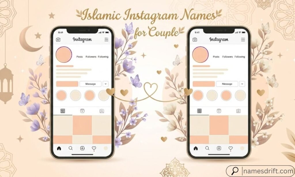 Illustration representing Islamic Instagram username ideas for couples.
