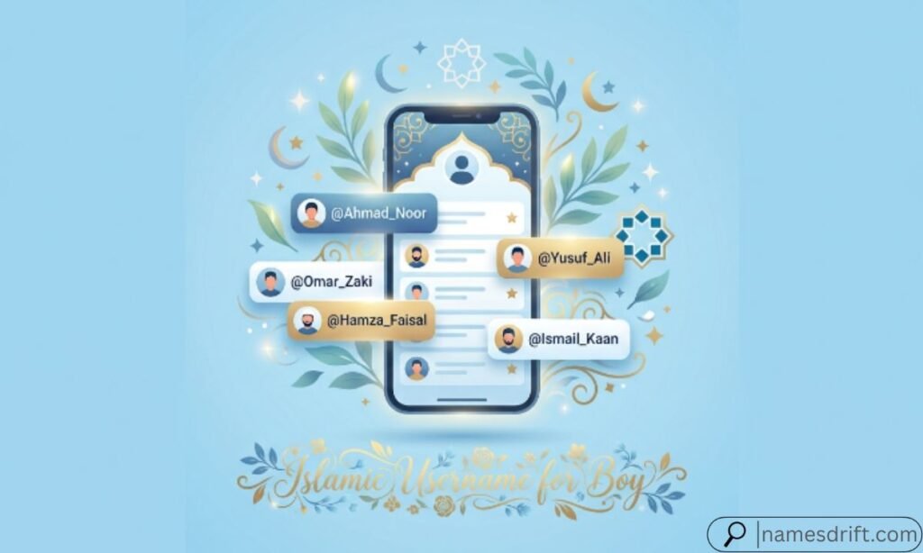  Illustration showing Islamic Instagram usernames for boys.
