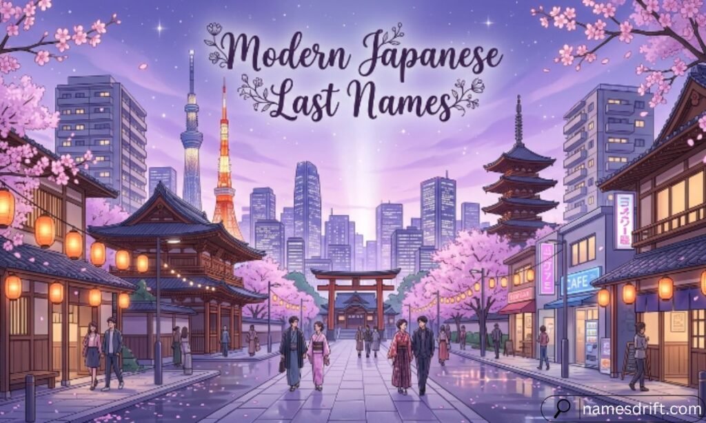 Modern Japanese Last Names illustration