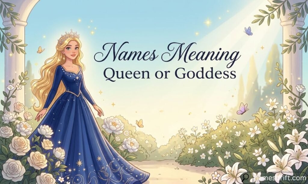 Names meaning queen or goddess illustration