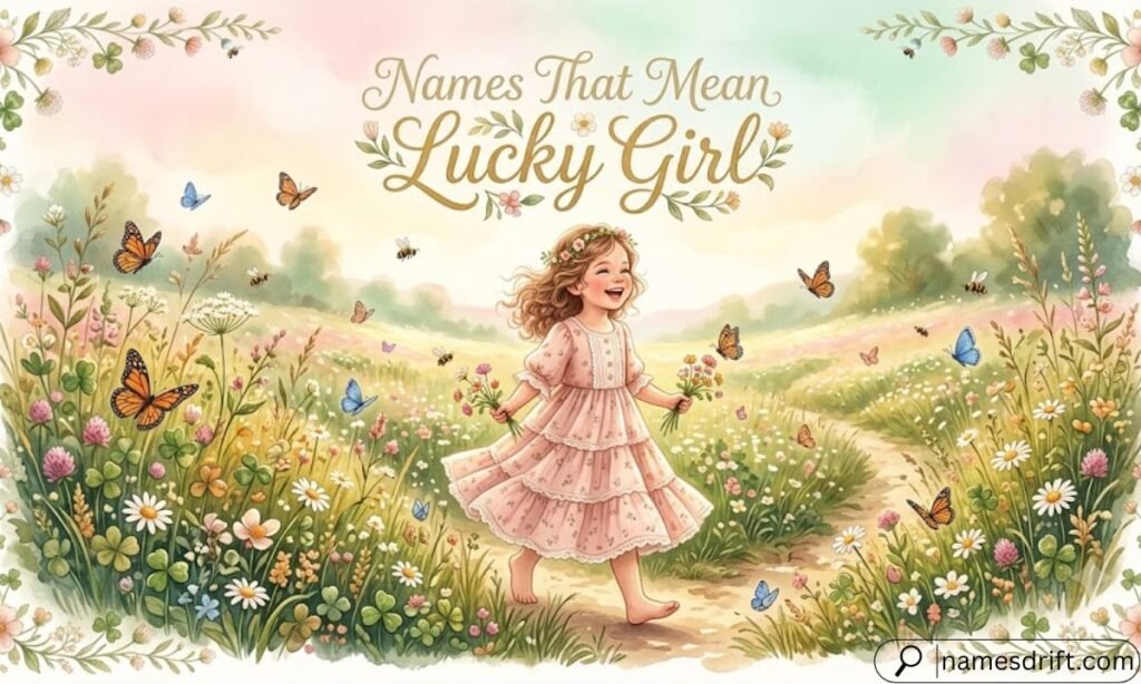 Lucky girl names illustration
