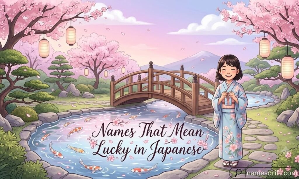 Japanese lucky names illustration