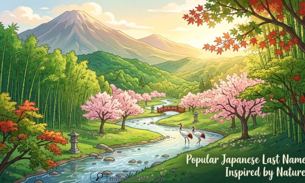 Popular Japanese Last Names Inspired by Nature artwork