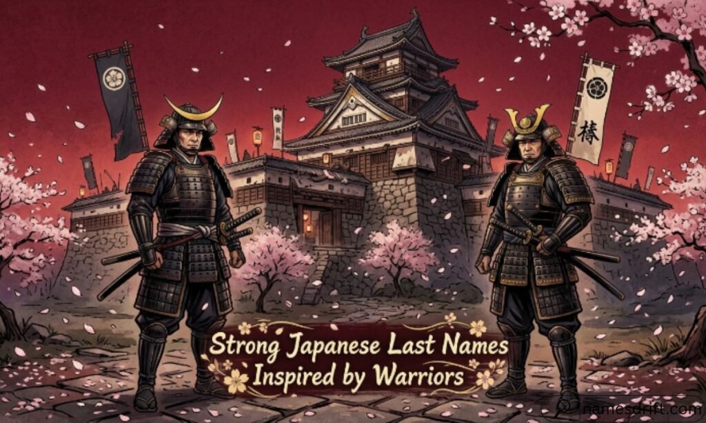 Japanese samurai warriors representing strong family surnames
