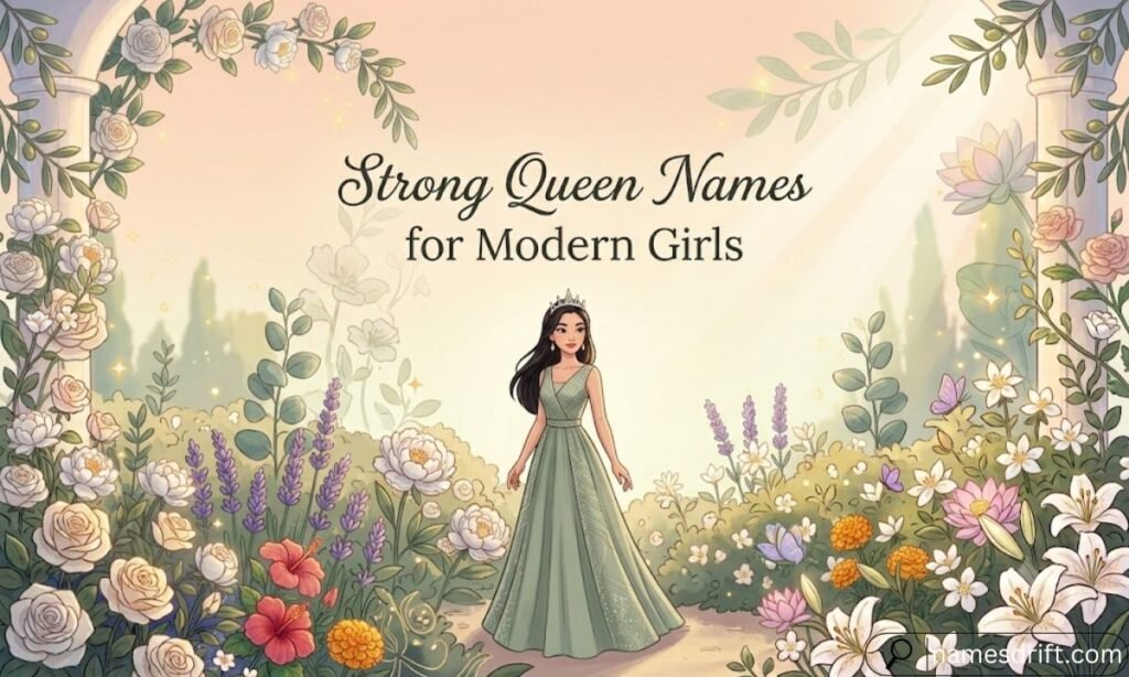 Strong queen names for modern girls illustration