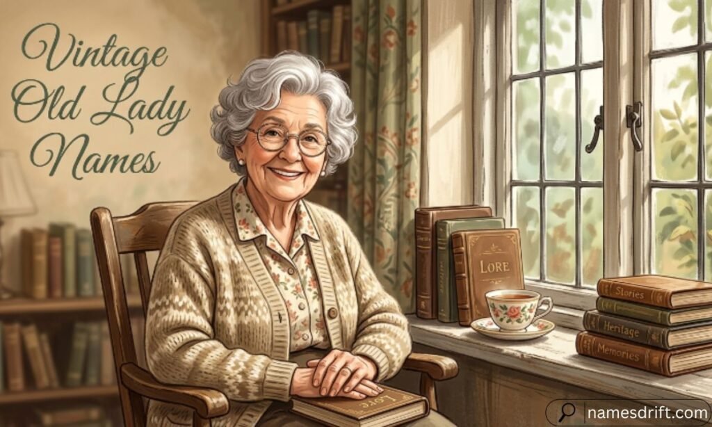 Vintage old lady names with an elegant grandmother.