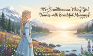 Scandinavian Viking Girl Names featured image showing a graceful Nordic Viking girl