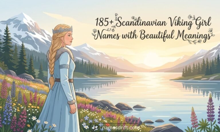 Scandinavian Viking Girl Names featured image showing a graceful Nordic Viking girl
