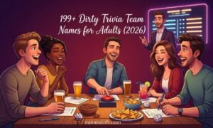 Dirty Trivia Team Names for adults at pub quiz night