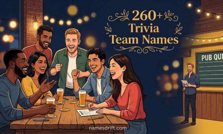 Trivia Team Names – friends enjoying a fun pub quiz night together