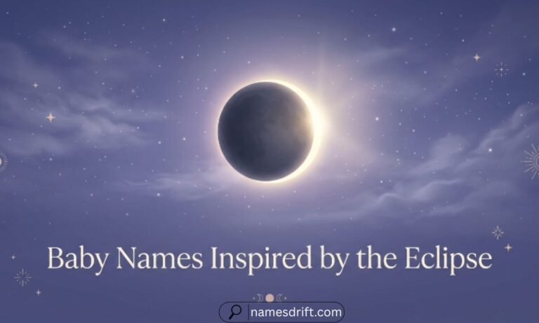 290 Baby Names Inspired by the Eclipse with celestial moon and solar eclipse