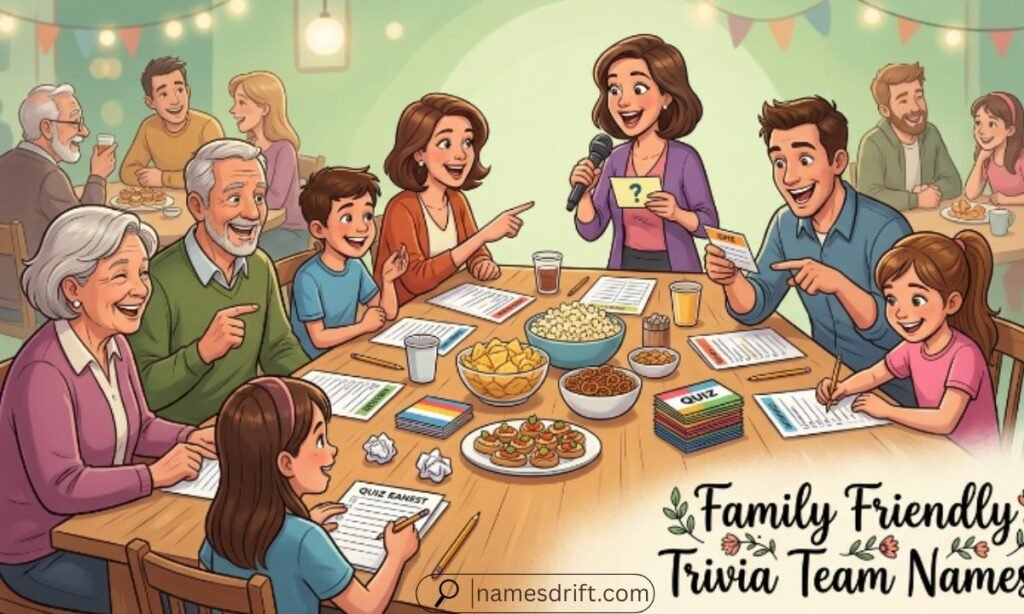  Family-friendly Funny Trivia Team Names list

