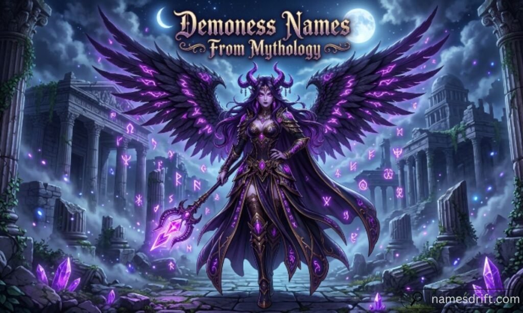 Mythological demoness names inspired by ancient legends and folklore