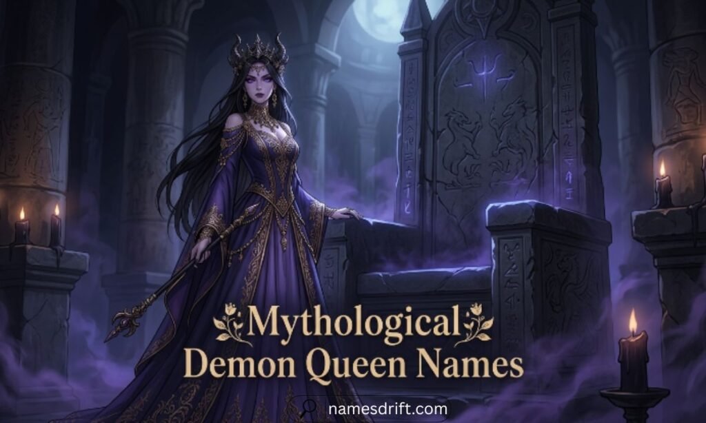 Mythological demon queen names inspired by ancient underworld goddesses and legends