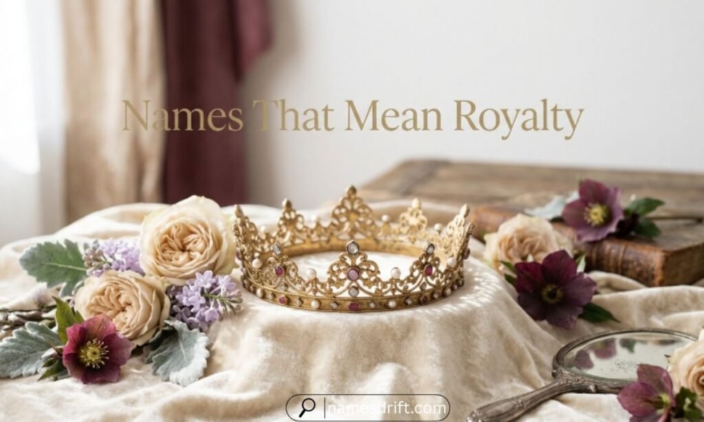 Names That Mean Royalty with a gold crown