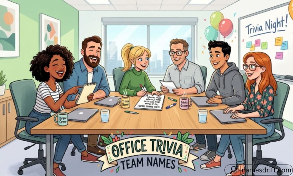 Office trivia team names for workplace quiz competitions