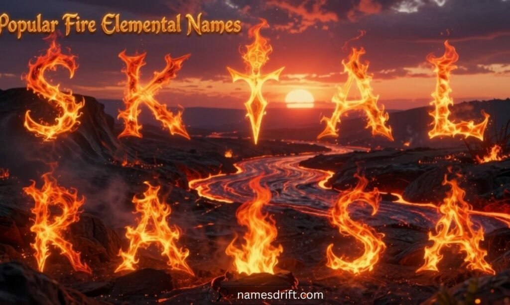 Popular Fire Elemental Names inspired by bright flames and fire