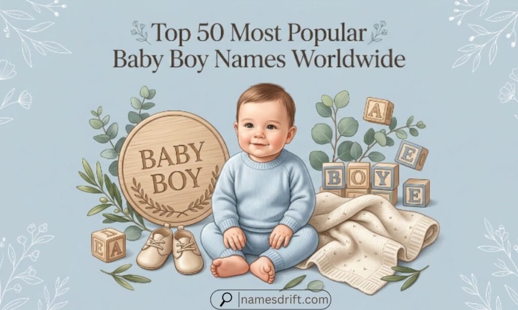 Top 50 most popular baby boy names worldwide