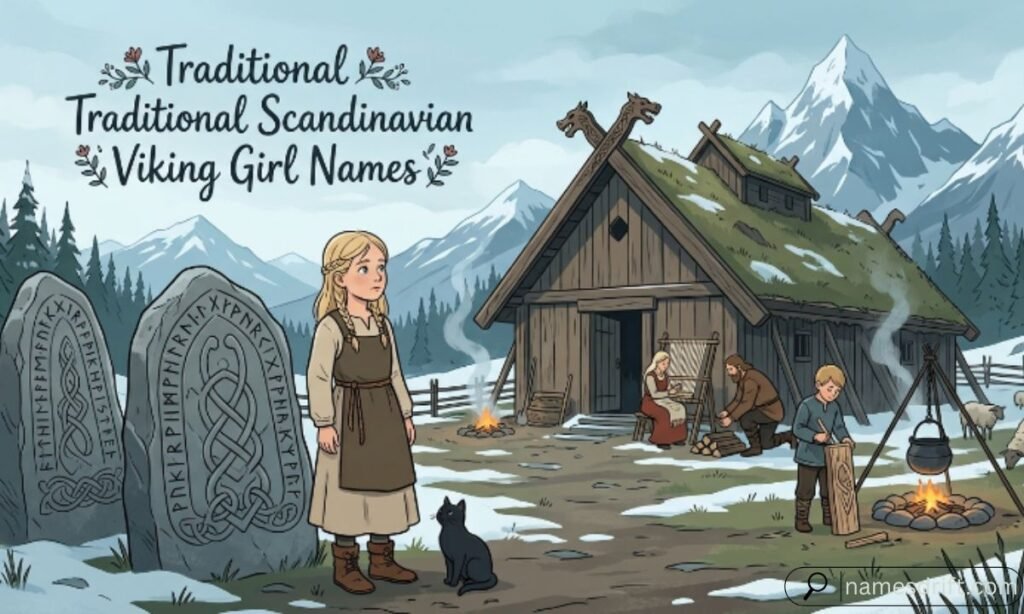 Traditional Scandinavian Viking girl names inspired by Old Norse heritage
