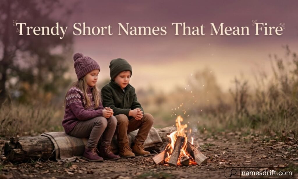 Trendy Short Names That Mean Fire for 2026 with young adults near a warm flame