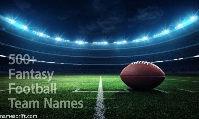 500+ fantasy football team names in a realistic football stadium